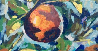 Картина акрилом "Августовское яблоко"